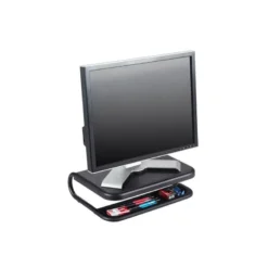 SOPORTE Q-CONNECT PARA PORTATIL Y MONITOR DE PC CON BANDEJA ORGANIZADORA COLOR NEGRO