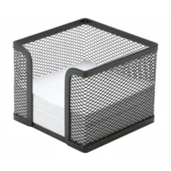 Soporte taco de papel q-connect metalico rejilla negro 95x95x80 mm