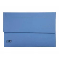 SUBCARPETA CARTULINA EXACOMPTA CLEAN SAFE POCKET HORIZONTAL DIN A4 CON 2 SOLAPAS AZUL 400 GR PAQUETE
