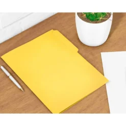SUBCARPETA CARTULINA LIDERPAPEL FOLIO PESTAÑA SUPERIOR 240G/M2 COLOR AMARILLO