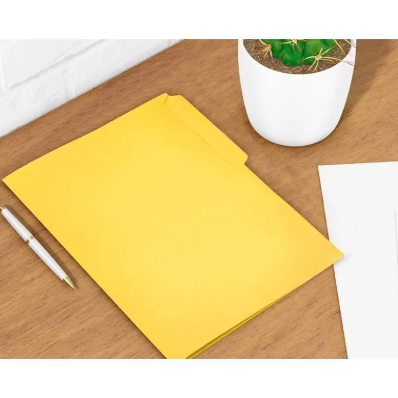 SUBCARPETA CARTULINA LIDERPAPEL FOLIO PESTAÑA SUPERIOR 240G/M2 COLOR AMARILLO