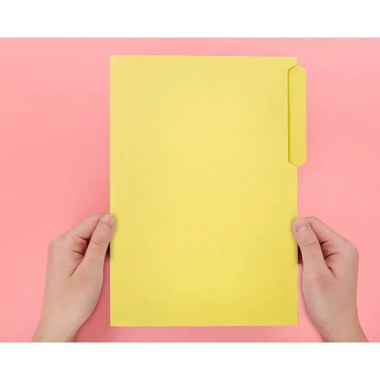 SUBCARPETA CARTULINA LIDERPAPEL FOLIO PESTAÑA SUPERIOR 240G/M2 COLOR AMARILLO