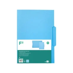 SUBCARPETA CARTULINA LIDERPAPEL FOLIO PESTAÑA CENTRAL 240G/M2 AZUL
