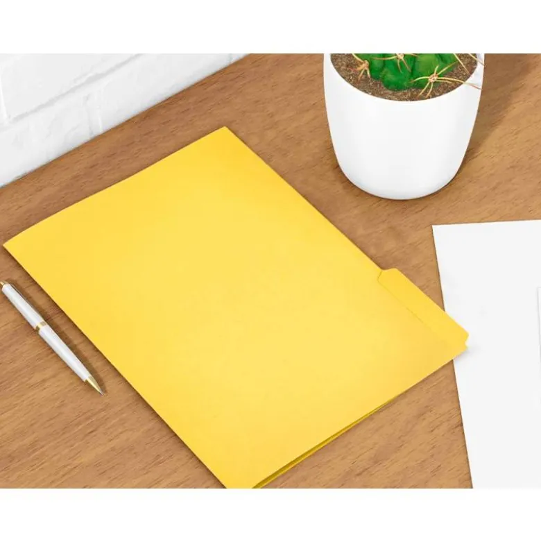 SUBCARPETA CARTULINA LIDERPAPEL A4 PESTAÑA INFERIOR 240G/M2 COLOR AMARILLO