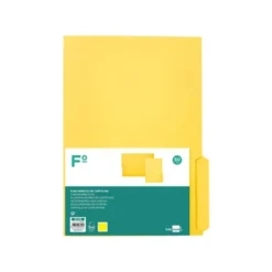 SUBCARPETA CARTULINA LIDERPAPEL FOLIO PESTAÑA INFERIOR 240G/M2 COLOR AMARILLO