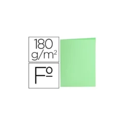 Subcarpeta de cartulina Liderpapel Tamaño folio Verde pastel 180g/m2