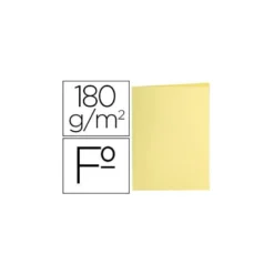 Subcarpeta de cartulina Liderpapel tamaño folio Amarillo pastel 180g/m2