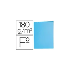 Subcarpeta de cartulina Liderpapel tamaño folio azul pastel 180g/m2