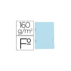 Subcarpeta plastificada Liderpapel Tamaño folio Azul 160 g/m2 Tres uñeros