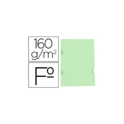 Subcarpeta plastificada Liderpapel Tamaño folio Verde 160 g/m2 Tres uñeros