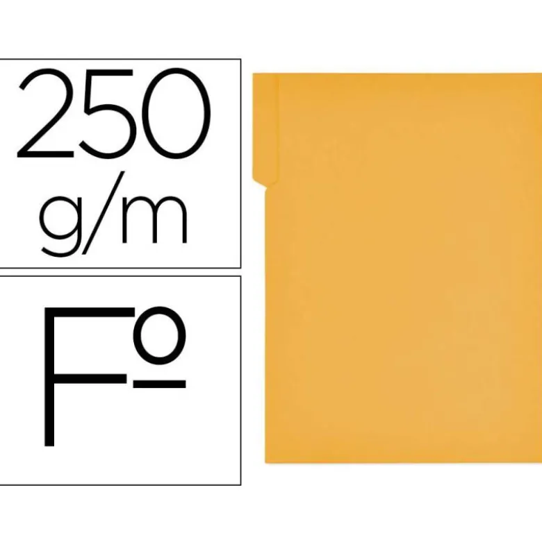 Subcarpeta cartulina color amarillo con pestaña derecha tamaño folio