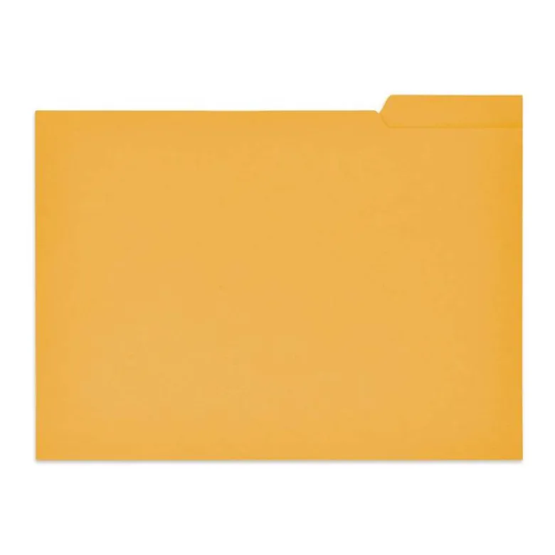 Subcarpeta cartulina color amarillo con pestaña derecha tamaño folio