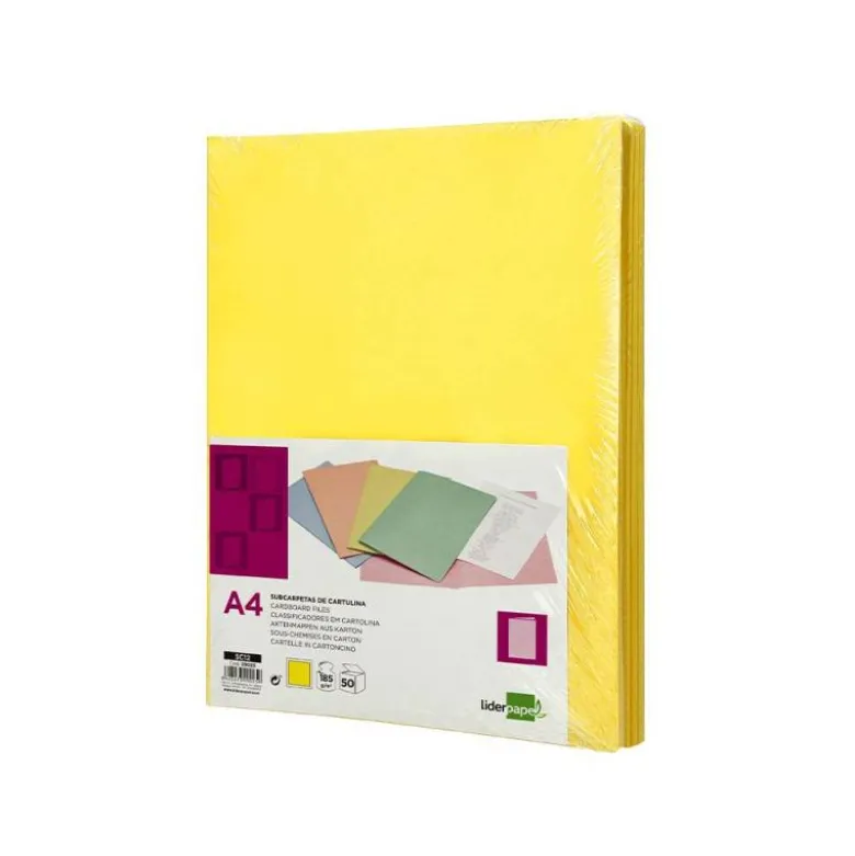 Subcarpeta cartulina Din A4 Liderpapel color amarillo