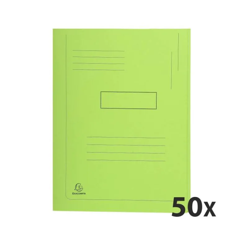Subcarpeta cartulina Exacompta A4 verde 280g/m2 reciclada 2 solapas interiores