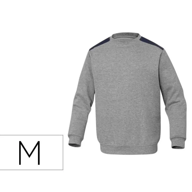 SUDADERA DELTAPLUS SWEAT OLINO CON REFUERZO EN ESPALDA Y CODOS GRIS TALLA M
