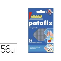 SUJETACOSA IMEDIO PATAFIX ALMOHADILLA ADHESIVA TRANSPARENTE REMOVIBLE BLISTER DE 56 UNIDADES