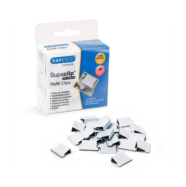 Supaclips metalicos Rapesco color Blanco