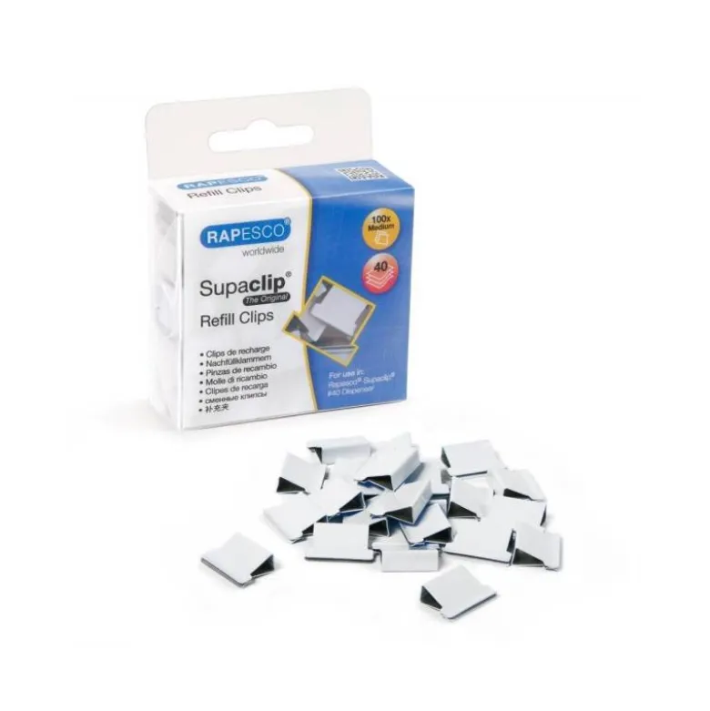 Supaclips metalicos Rapesco color Blanco