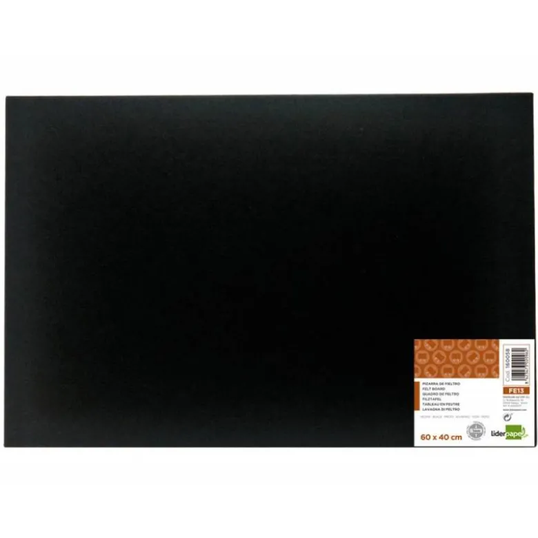 TABLERO DE FIELTRO LIDERPAPEL MURAL COLOR NEGRO 40X60 CM