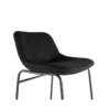 TABURETE ALTO ROCADA CON ASIENTO Y RESPALDO BAJO TAPIZADO TELA IGNIFUGA BASE METALICA ACERO COLOR NEGRO