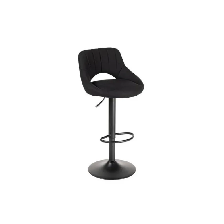 TABURETE ALTO ROCADA CON ASIENTO Y RESPALDO BAJO TAPIZADO TELA IGNIFUGA BASE METALICA CON REPOSAPIES COLOR