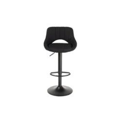 TABURETE ALTO ROCADA CON ASIENTO Y RESPALDO BAJO TAPIZADO TELA IGNIFUGA BASE METALICA CON REPOSAPIES COLOR