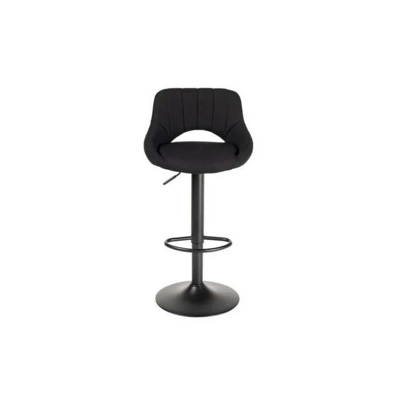 TABURETE ALTO ROCADA CON ASIENTO Y RESPALDO BAJO TAPIZADO TELA IGNIFUGA BASE METALICA CON REPOSAPIES COLOR