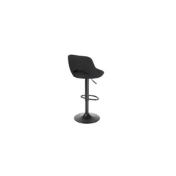 TABURETE ALTO ROCADA CON ASIENTO Y RESPALDO BAJO TAPIZADO TELA IGNIFUGA BASE METALICA CON REPOSAPIES COLOR