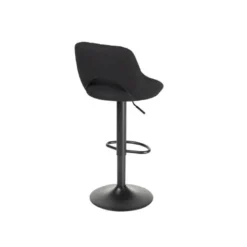 TABURETE ALTO ROCADA CON ASIENTO Y RESPALDO BAJO TAPIZADO TELA IGNIFUGA BASE METALICA CON REPOSAPIES COLOR