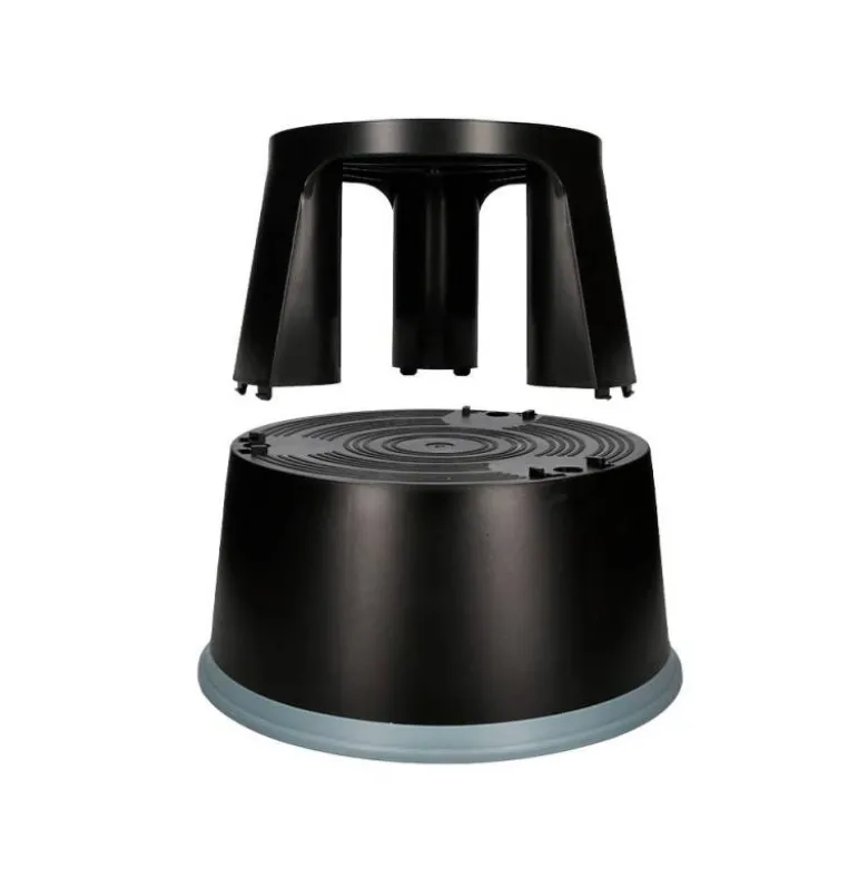 Taburete q-connect ruedas retractiles tres ruedas dos niveles negro