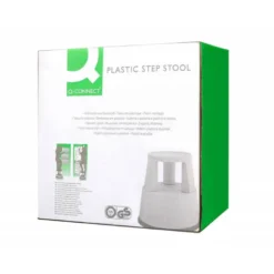 Taburete q-connect ruedas retractiles tres ruedas dos niveles color gris