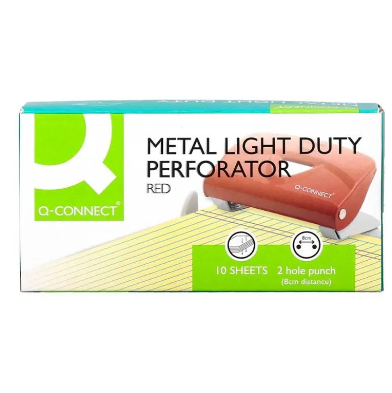 TALADRADOR Q-CONNECT KF14216 ROJO ABERTURA 1 MM CAPACIDAD 10 HOJAS