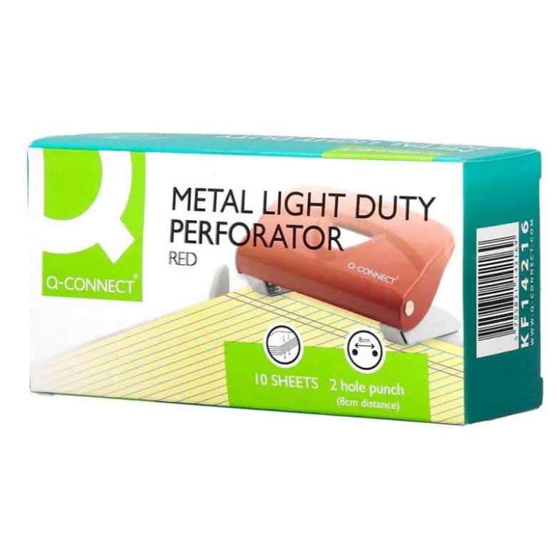 TALADRADOR Q-CONNECT KF14216 ROJO ABERTURA 1 MM CAPACIDAD 10 HOJAS