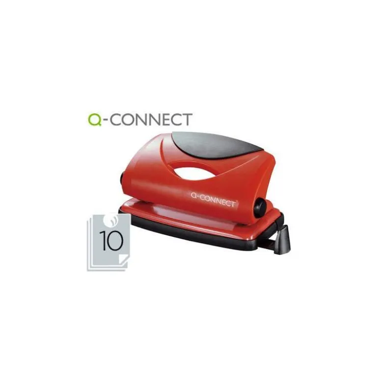 Taladrador q-connect kf02154 rojo abertura 1 mm capacidad 10 hojas.