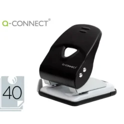 TALADRADOR Q-CONNECT KF14221 2 TALADROS COLOR NEGRO ABERTURA 3,5 MM CAPACIDAD 40 HOJAS
