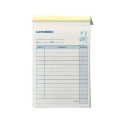 Talonario liderpapel camarero 8º original y copia t202