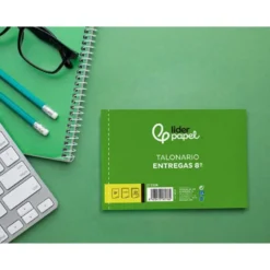 Talonario liderpapel entregas 8º original y copia t228 apaisado 100 hojas (50 juegos duplicado)