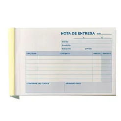 Talonario liderpapel entregas 8º original y copia t228 apaisado 100 hojas (50 juegos duplicado)