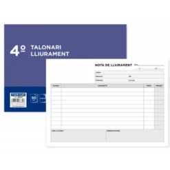 Talonario liderpapel entregas cuarto original y 2 copias t329 apaisado texto en catalan