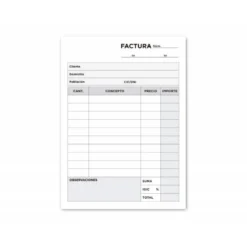 Talonario liderpapel facturas 8º original y copia t200 con i.G.I.C.