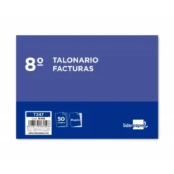 Talonario liderpapel facturas 8º original y copia t247 apaisado sin i.V.A.