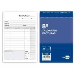 Talonario liderpapel facturas 8º original y copia t200 con i.V.A.