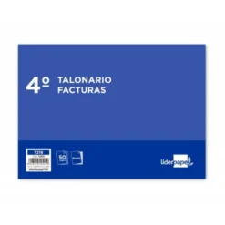 Talonario liderpapel facturas cuarto original y copia t218 apaisado con I.V.A.