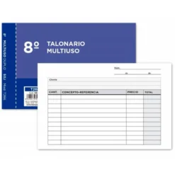 Talonario liderpapel multiuso octavo duplicado apaisado