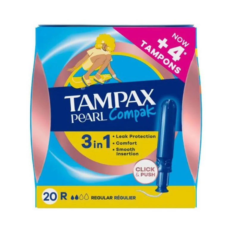 TAMPON TAMPAX PEARL COMPAK REGULAR CAJA DE 20 UNIDADES
