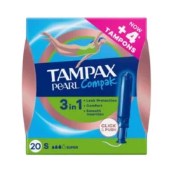 TAMPON TAMPAX PEARL COMPAK SUPER CAJA DE 20 UNIDADES