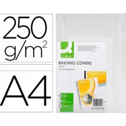 Tapa de Encuadernacion Carton Q connect Din A4 Blanco 250gr pack 100 uds