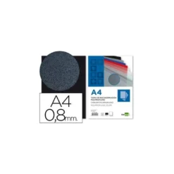 Tapa de Encuadernacion Polipropileno Liderpapel DIN A4 Negra 0.8mm pack 50 uds