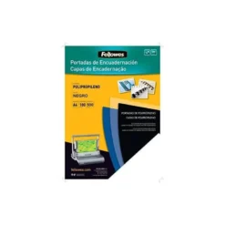 Tapa de Encuadernacion Polipropileno Fellowes DIN A4 Color Negro 500 micras pack 100 uds