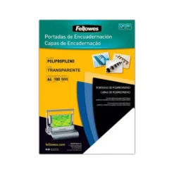 Tapa de Encuadernacion Polipropileno Fellowes DIN A4 Color Negro 500 micras pack 100 uds
